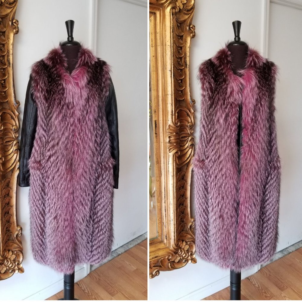 Women's Pink Fur Long Coat